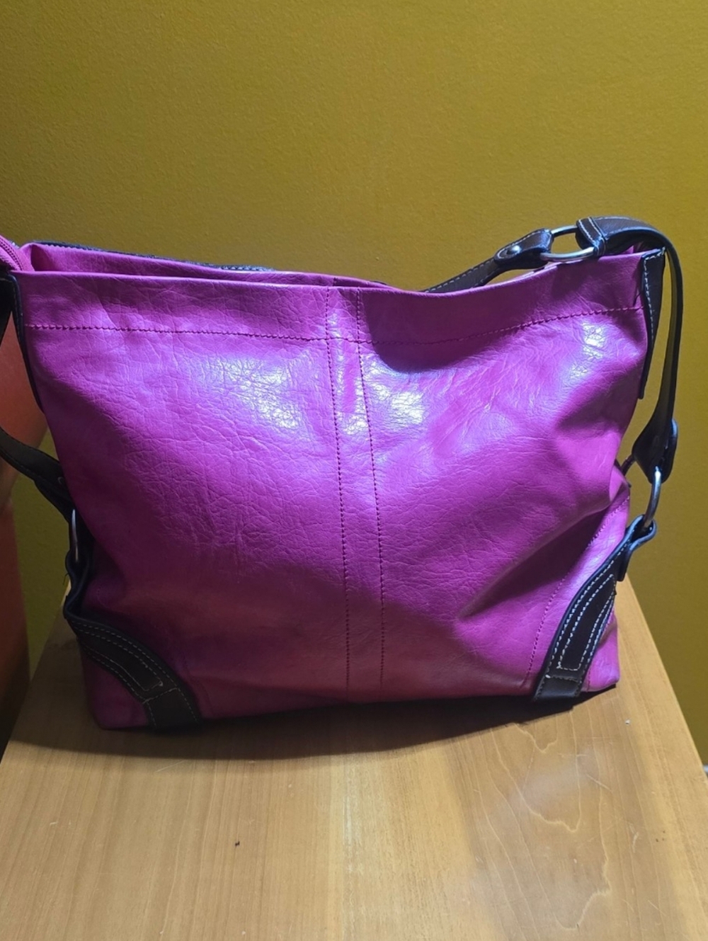Bueno Hot Pink Hobo Bag Vegan Leather - Picture 2 of 9